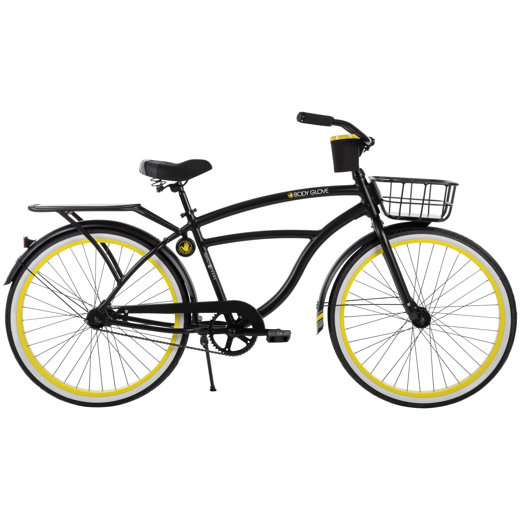 Glove 26 inch Mens Beach Cruiser Bike, Black, by Huffy