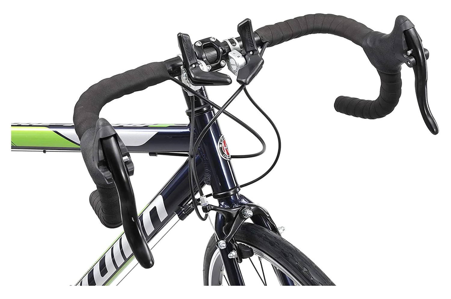 Schwinn Volare 1300 Bicycle 700C, Men's Drop Bar Road, Black with Green accent