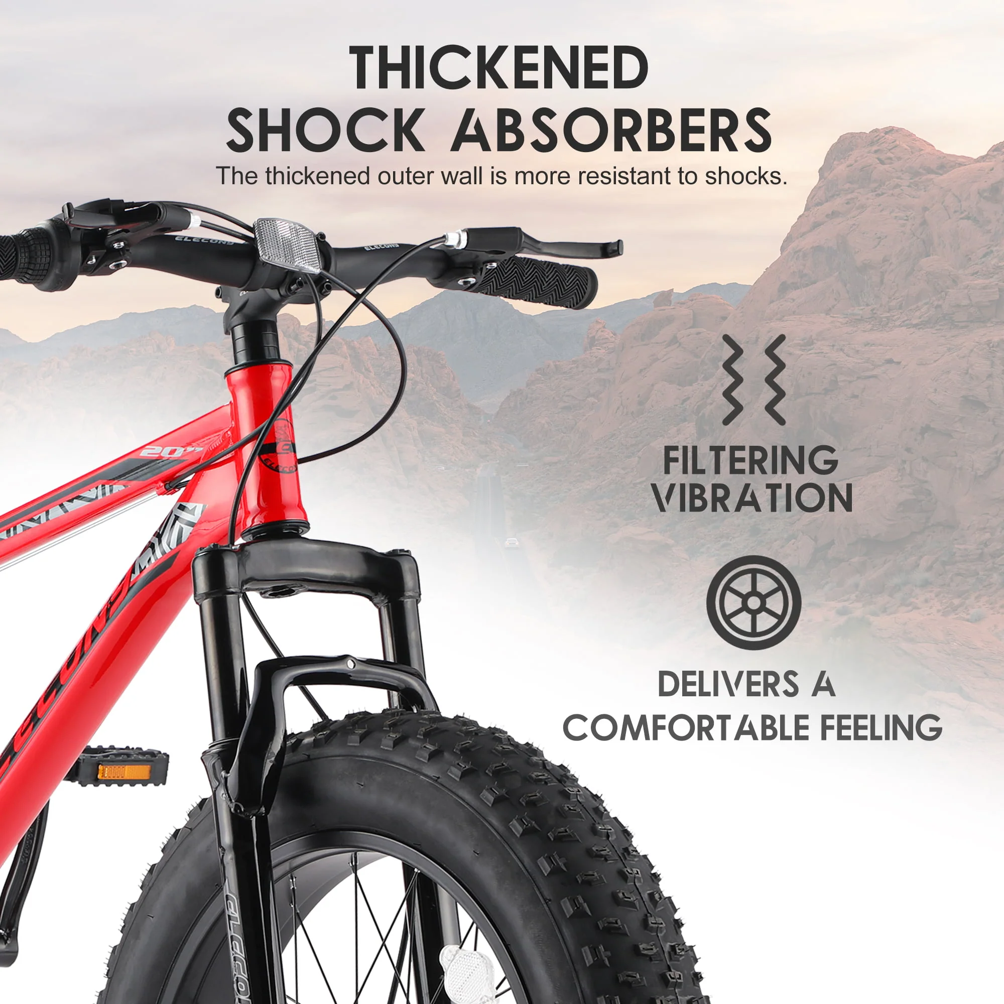 Elitezip 20 Inch Fat Tire Mountain Bike with Full Shimano 7 Speed, Mongoose Dolomite Fat Tire Bike with Dual Disc Brake, High-Carbon Steel Frame, Front Suspension, Urban Commuter City Bicycle