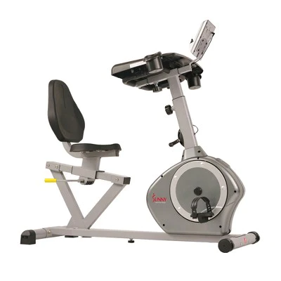 Sunny Health & Fitness  Convertible Recumbent Battery Exercise Bike - Silver