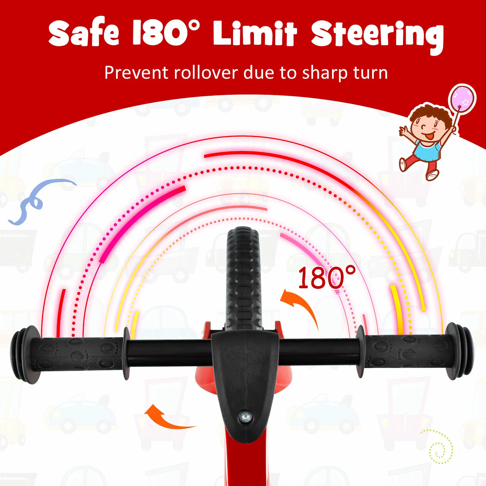 Great Choice Products Kids Balance Bike, Lightweight Toddler Bicycle With Rotatable Handlebar