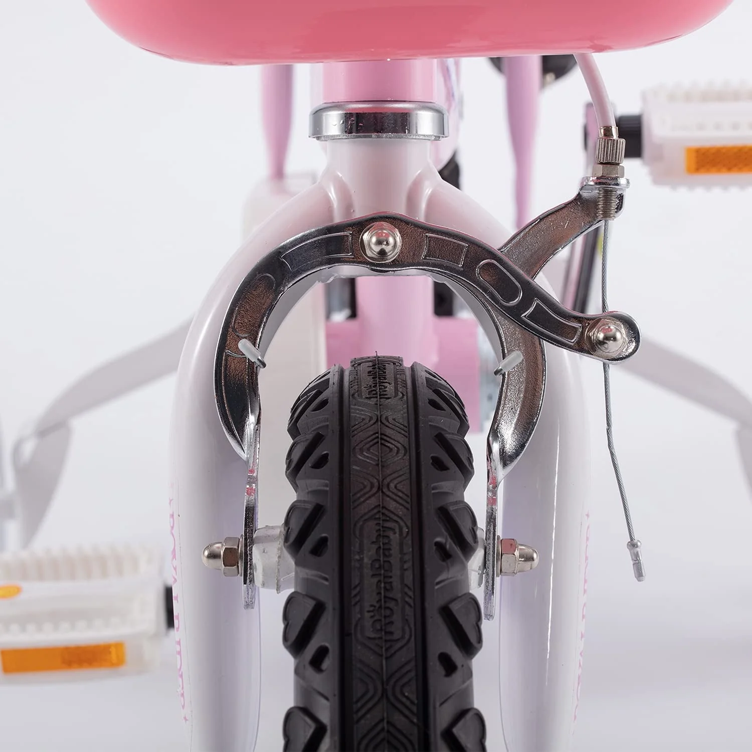 Royalbaby Jenny Girl's Kid's 14 In. Children's Beginner with Bicycle Training Wheels Basket , EL Pink