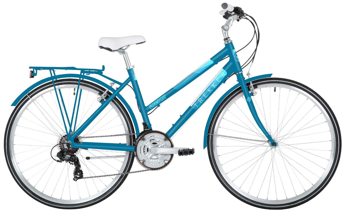 Trekking Ladies Bike 700c Wheel Hybrid 18 Speed - Blue 2021 Freespirit Trekker