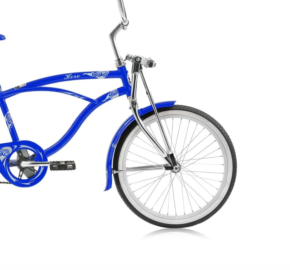 Wonder Wheels 20 In. Beach Cruiser Lowrider Coaster Brake Single Speed Bicycle, Bike With Banana Seat Stainless Steel Spokes One Piece Crank Alloy Rims 36 H - Red