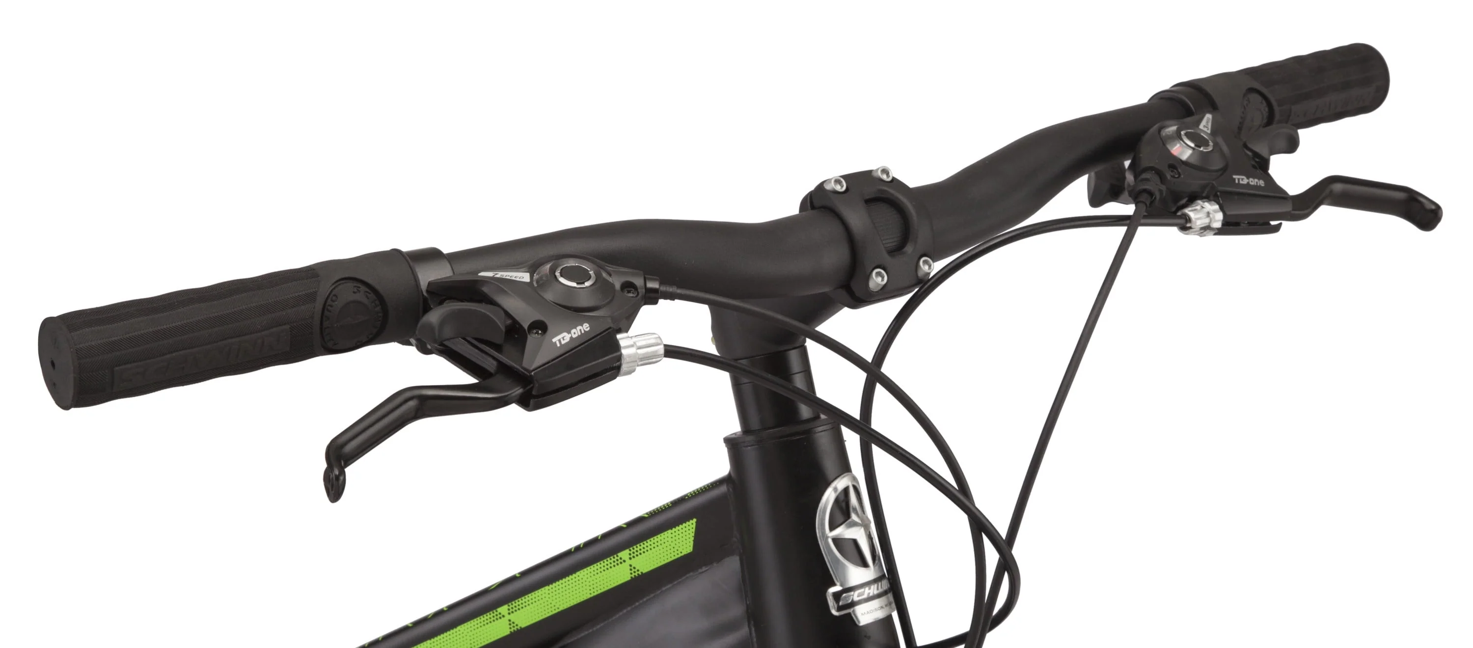 Sidewinder mountain bike, 24-inch wheels, 21 speeds, black / green