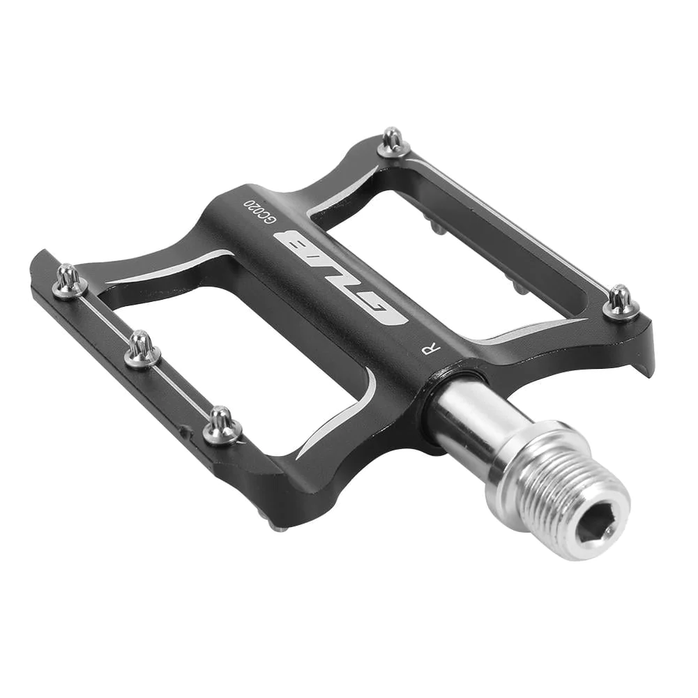 2pcs GUB GC020-DU Aluminum Alloy Folding Mountain Bike Baring Pedals(Black)
