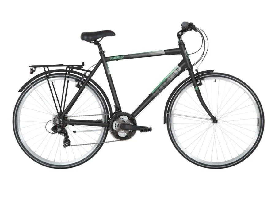 Freespirit Trekker Hybrid Mens Trekking Bike 700c Wheel 18 Speed - Black/Grey/Gr
