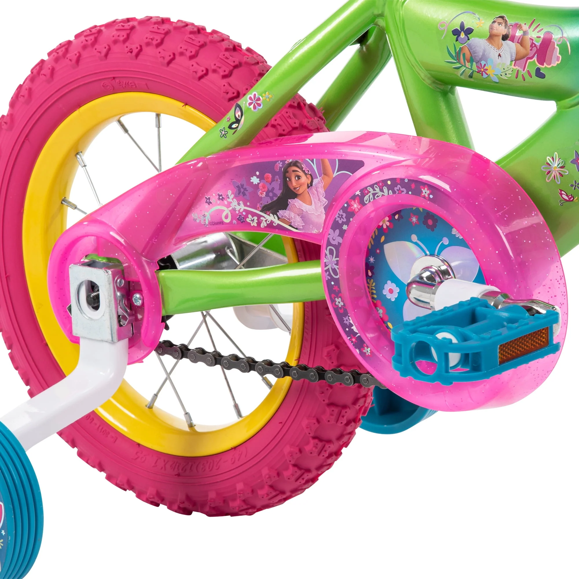 Encanto 12-inch Bike for Girls, Pink/Green/Blue, by Huffy