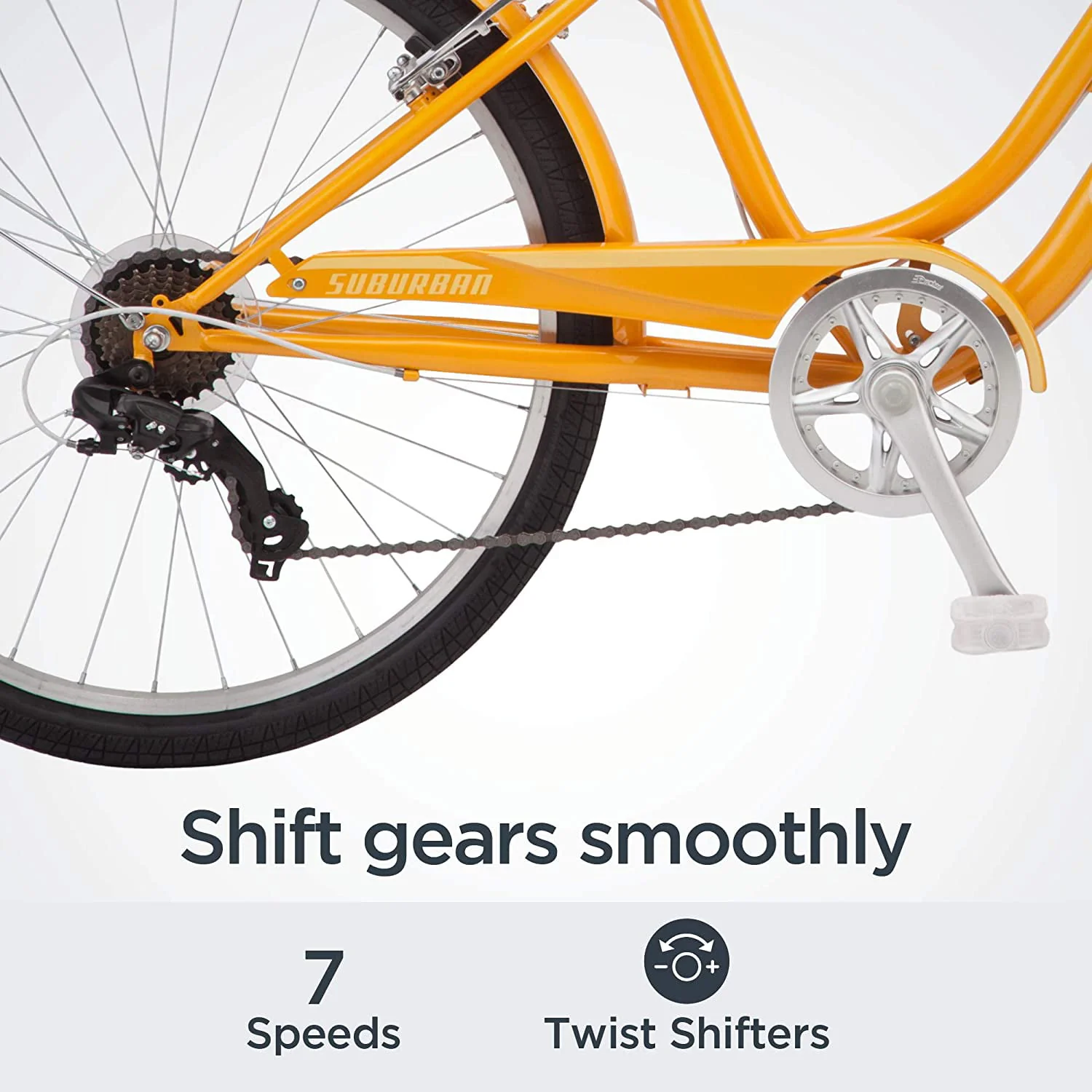 Pacific Cycle Pacific Suburban Bicycle-Color:Orange,Size:26