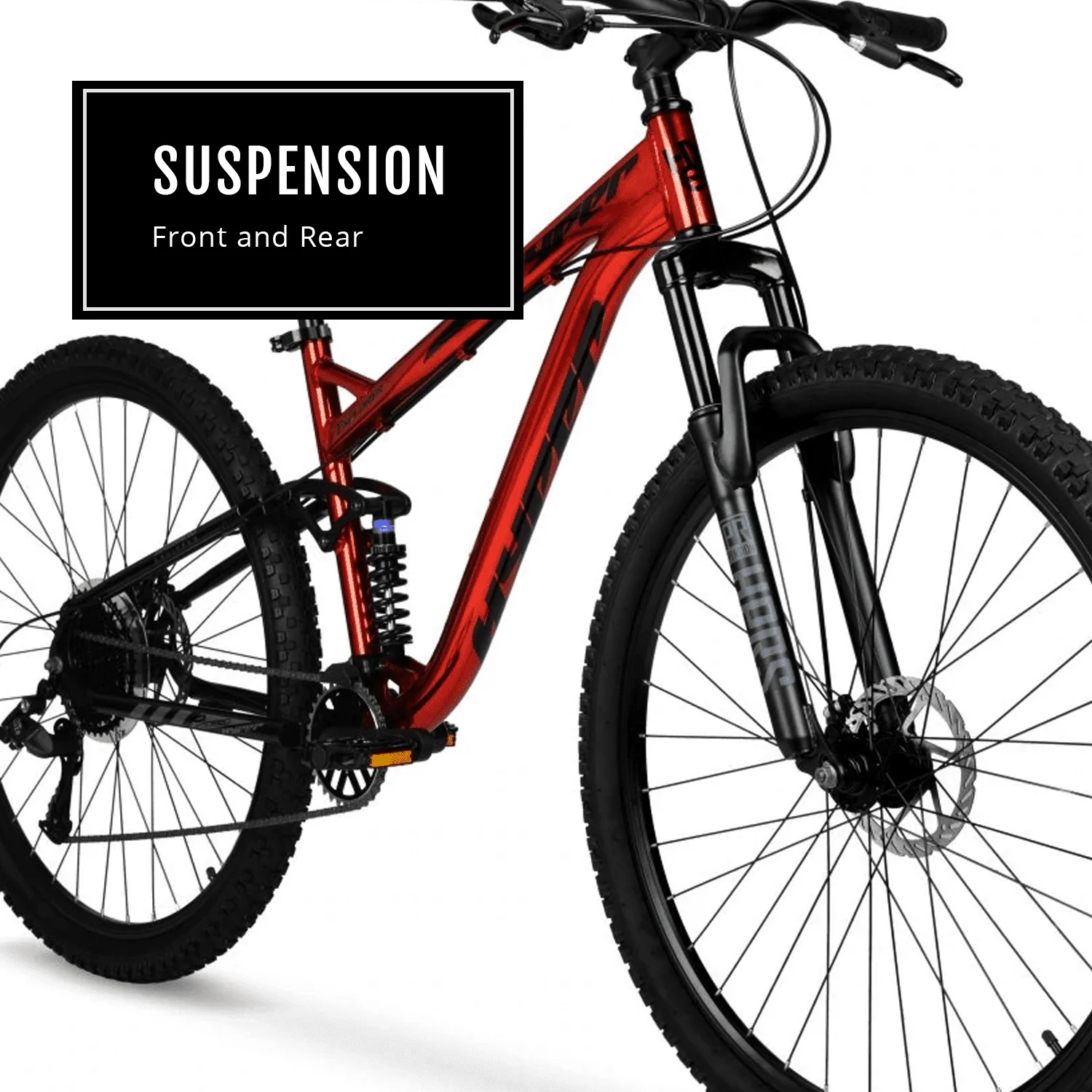 Bicycle Men's 29 In. Explorer Dual Suspension Mountain Bike, Red