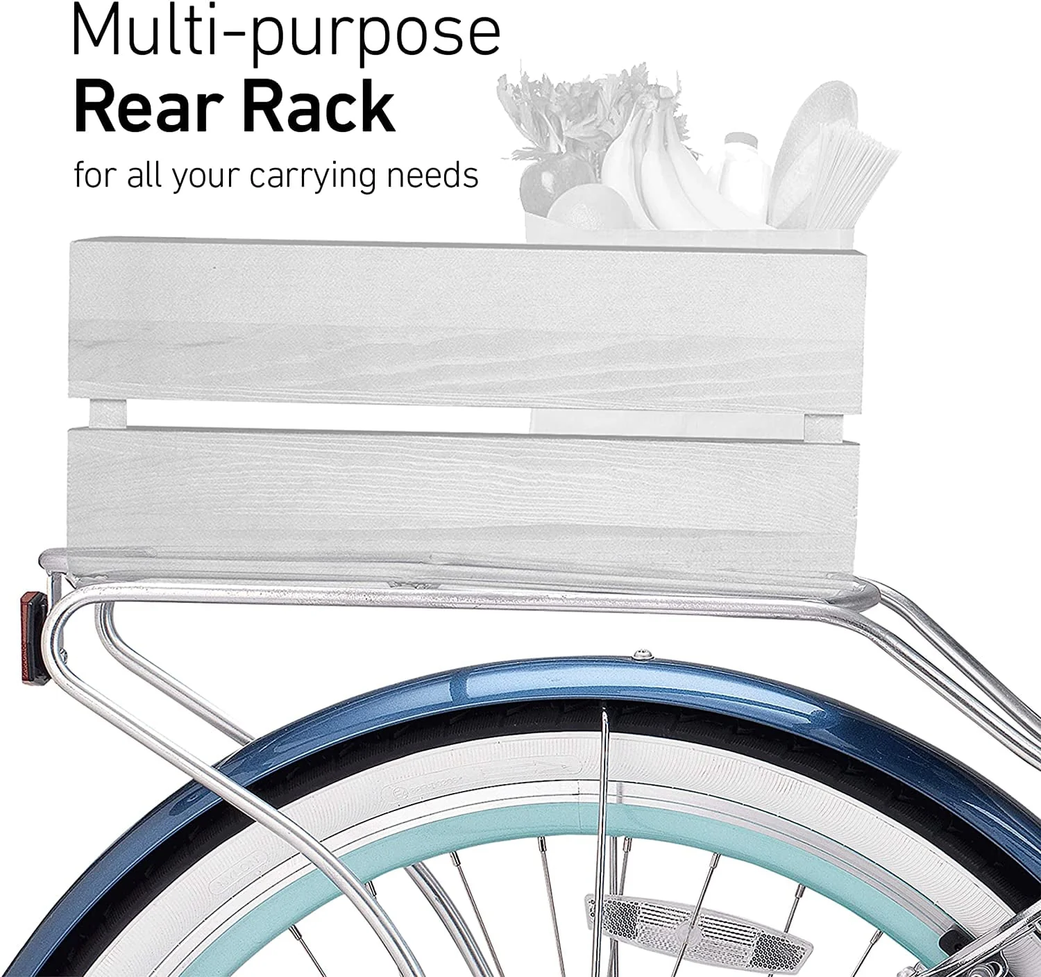 sixthreezero Every Journey Steel Women's 7-Speed Hybrid Bicycle with Rear Rack, 26 In. Wheels, Navy