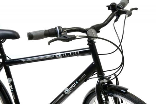 Mens Trekking Bike 700c Wheel 6 Speed Black Aurai Trekker Unisex Hybrid Bicycle