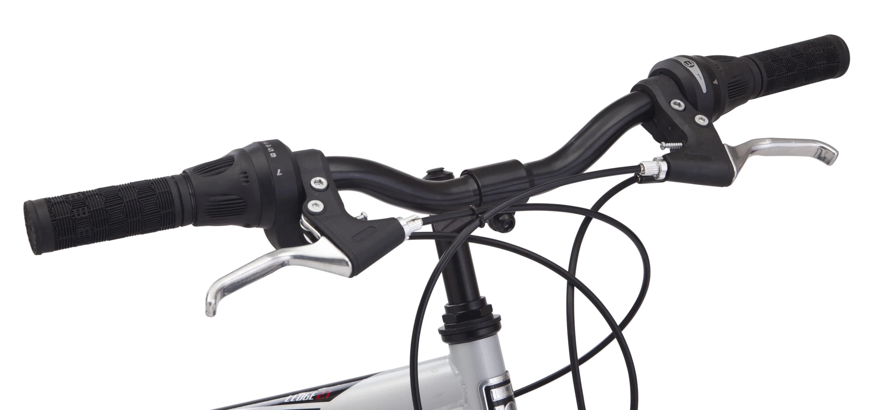 Ledge 2.1 Mountain Bike, 24-inch wheels, 21 speeds, boys frame, Silver/Red