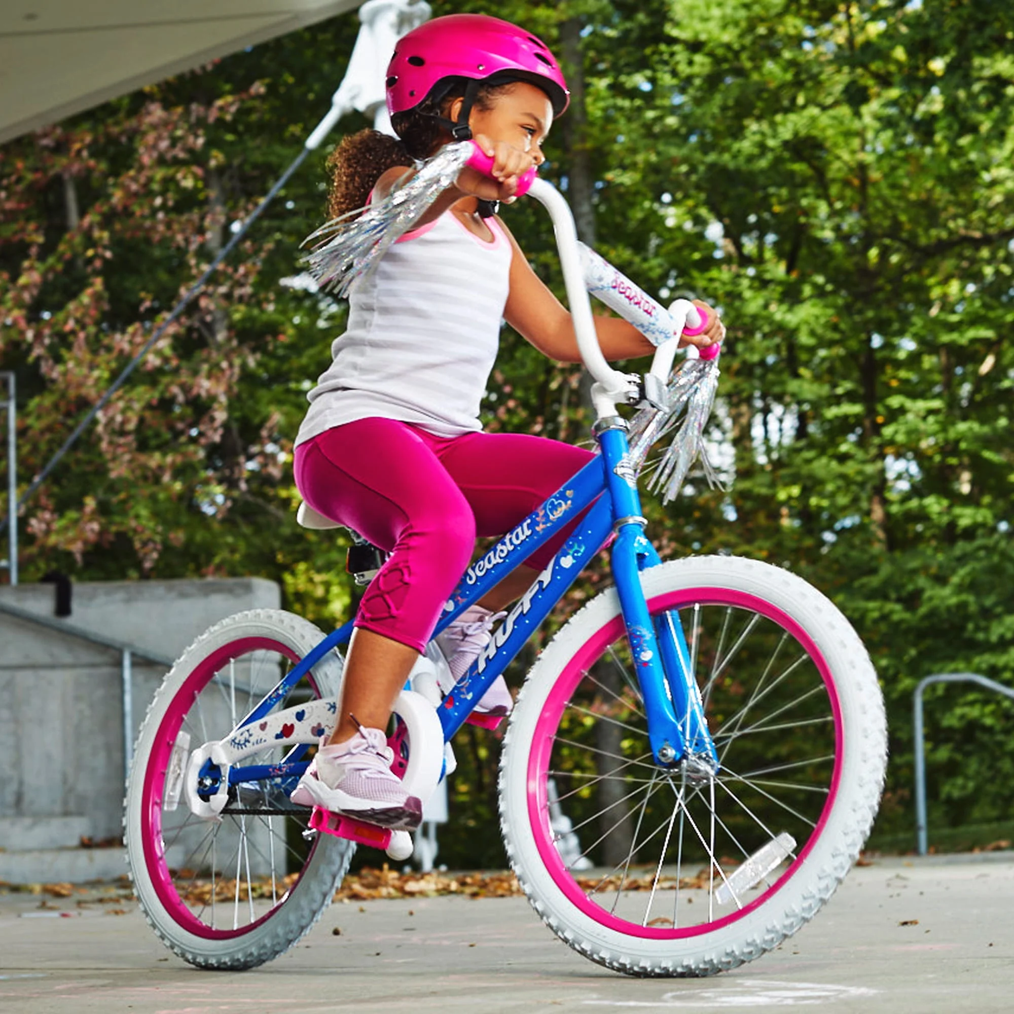 20 in. Sea Star Girl Kids Bike, Blue and Pink