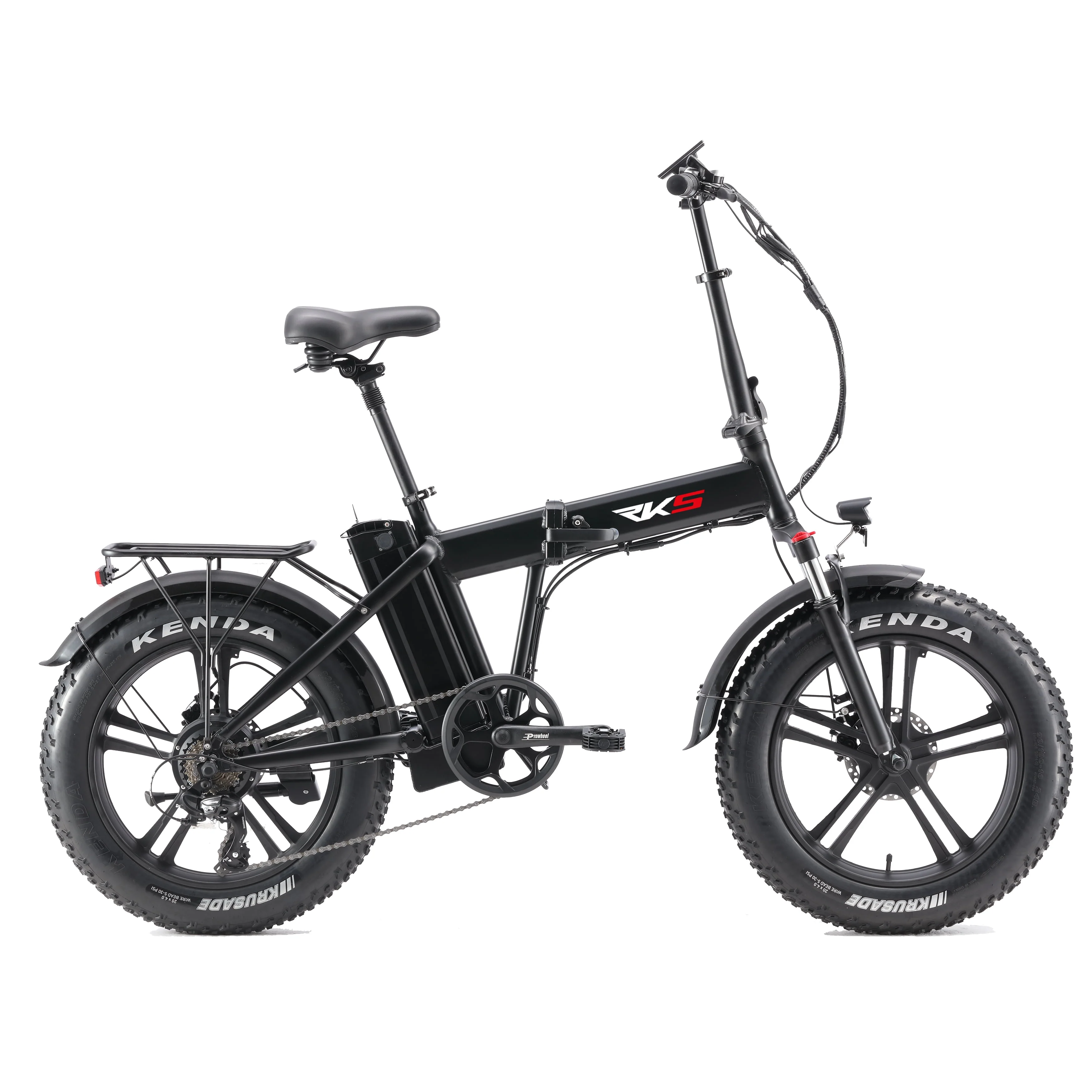 Foldable Electric Bike with 750W Motor, Electric Bicycle with 48V 14.5Ah Battery, 20'' Fat Tires, LCD Display, Front and Rear LED Lights, Professional 7-Speed Gears (Black)