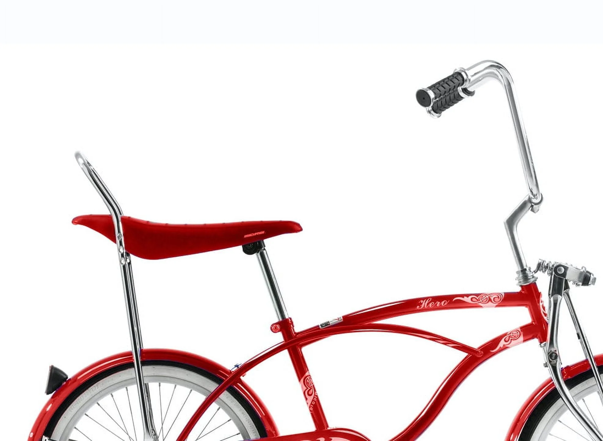Wonder Wheels 20 In. Beach Cruiser Lowrider Coaster Brake Single Speed Bicycle, Bike With Banana Seat Stainless Steel Spokes One Piece Crank Alloy Rims 36 H - Red