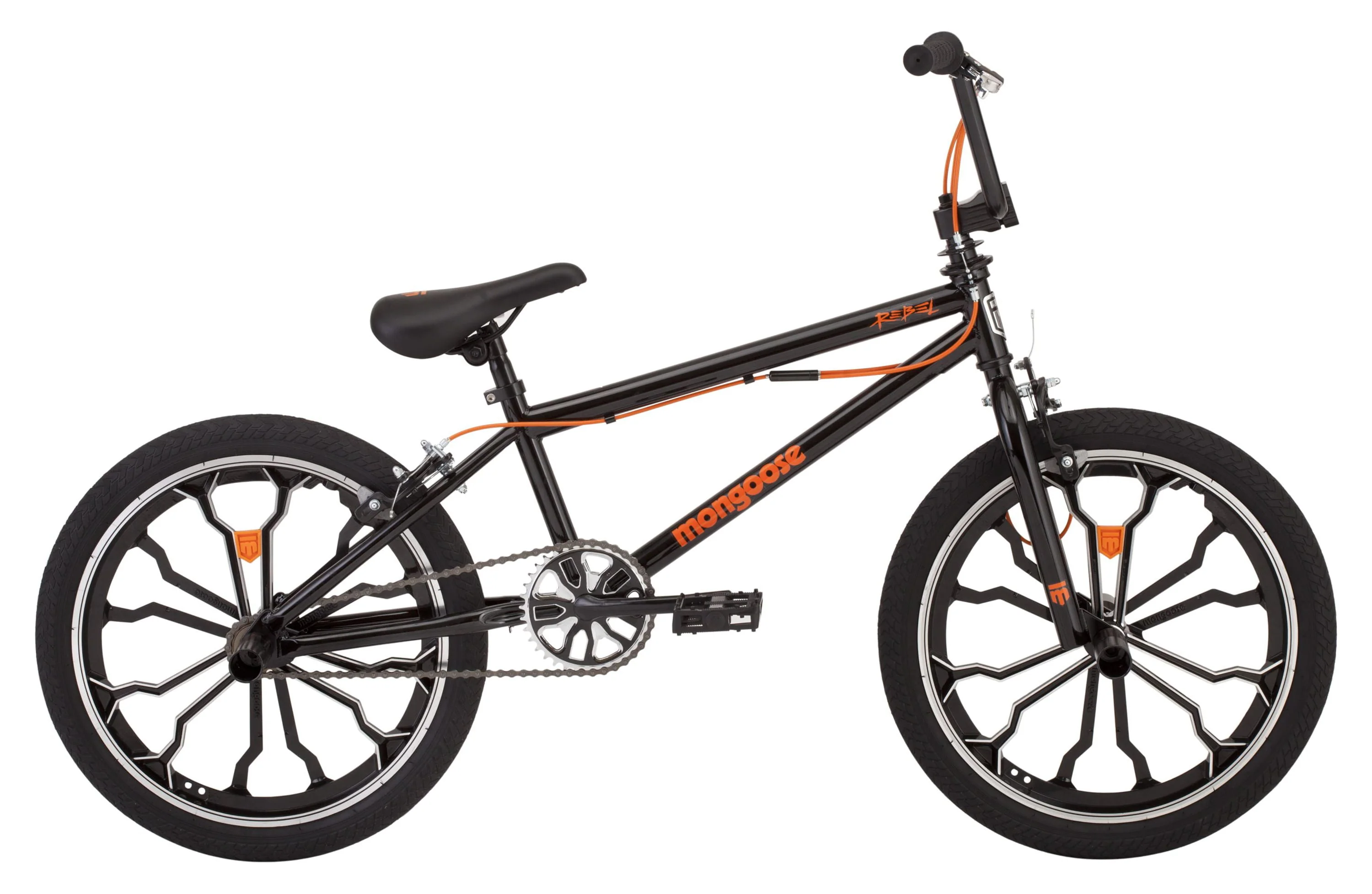 Mongoose Rebel Freestyle Kids BMX Bike, 20-inch mag wheels, ages 6 and up, Black, boys, girls