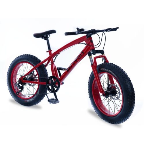 Bat Cycle X20 Red Kids Bike 20" Fat Tyre Bicycle Front Suspension 7 Speed Bike