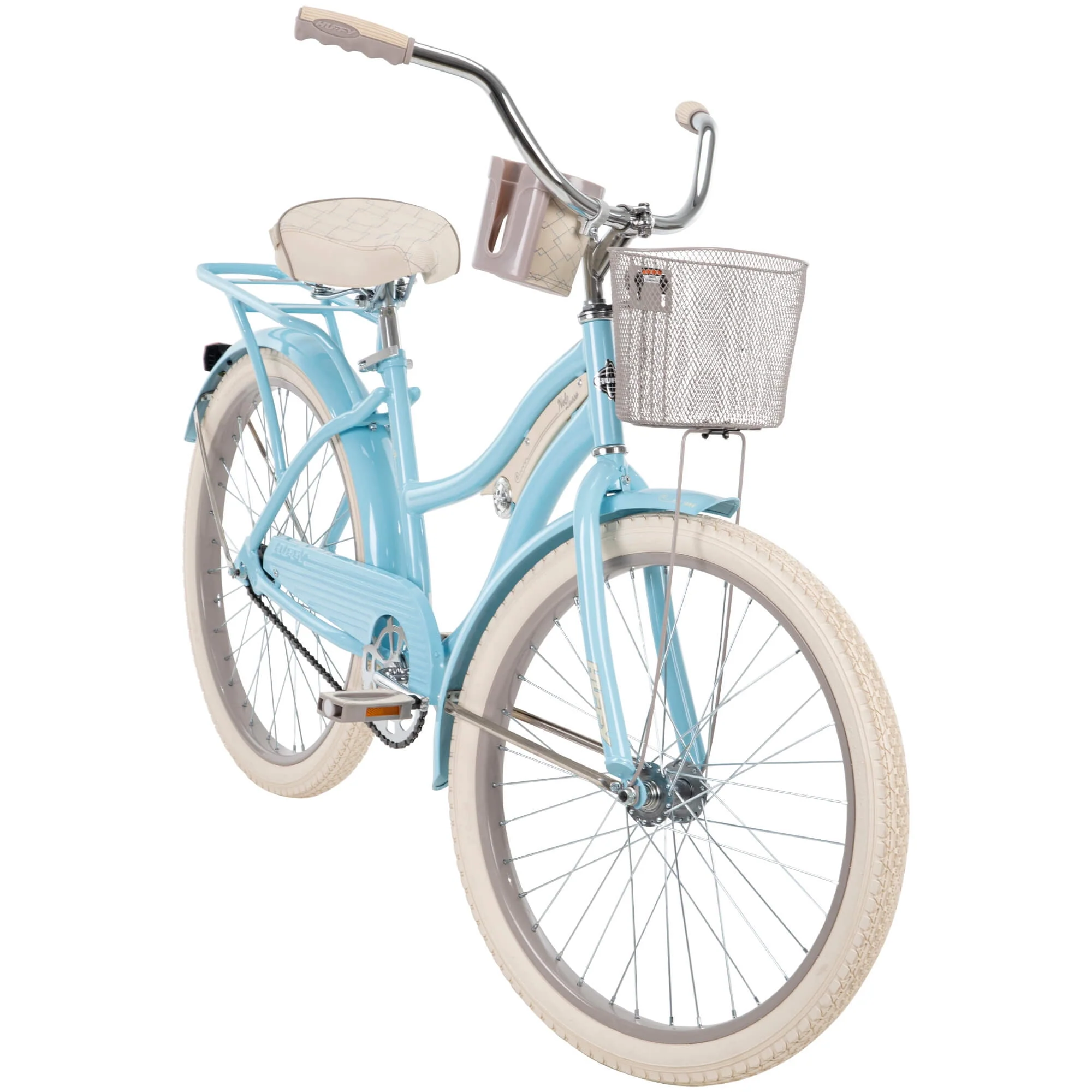 24 In. Girls Nel Lusso Women's Classic Beach Cruiser Bike, Light Blue