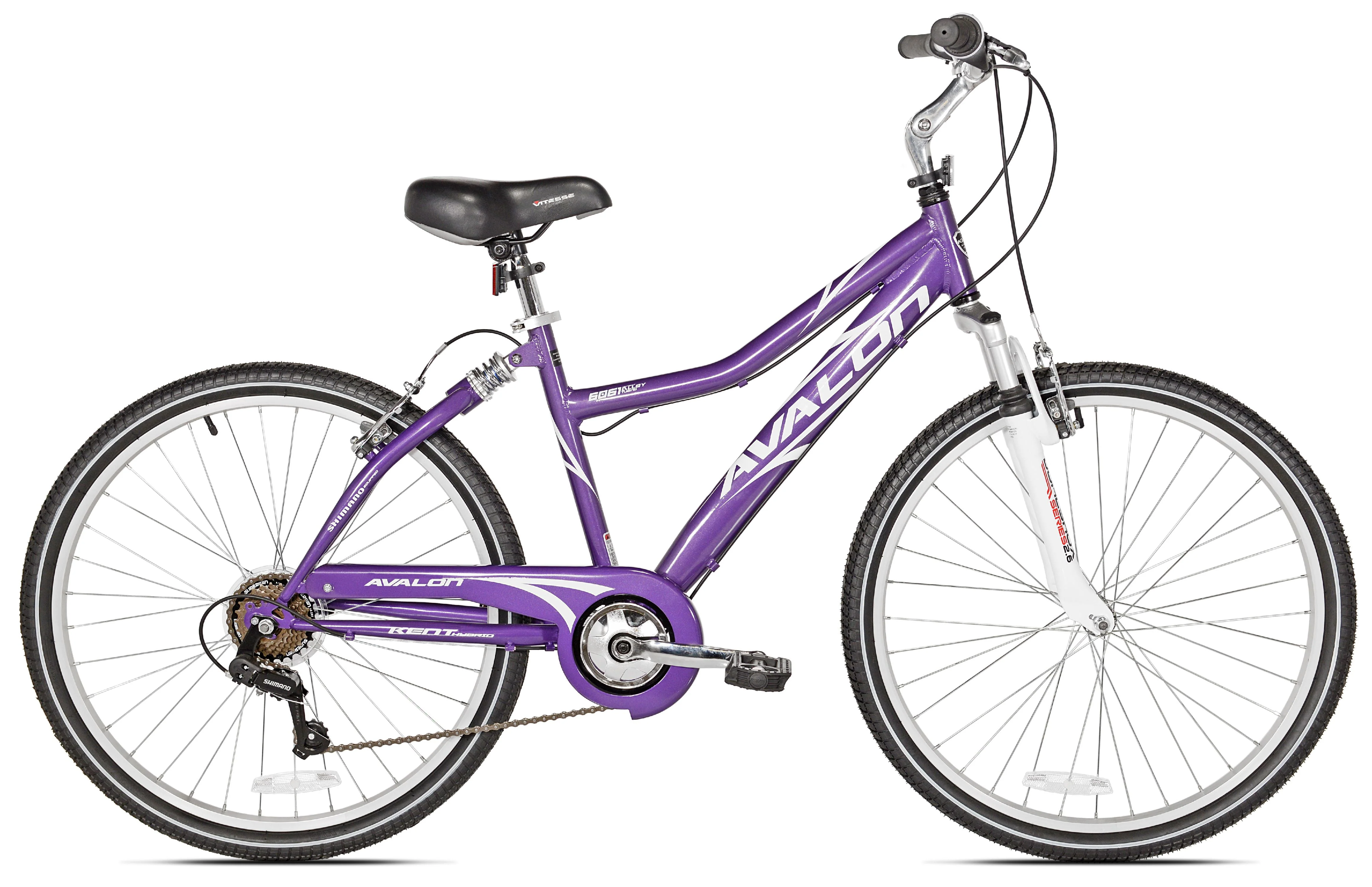 Bicycle 26 In. Avalon Comfort Women's Full Suspension Hybrid Bike, Purple