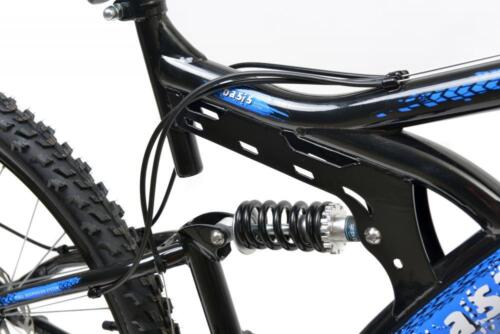 Basis 1 Mountain Bike Full Dual Suspension MTB 26" Wheel Disc Brake 18 Spd Blue