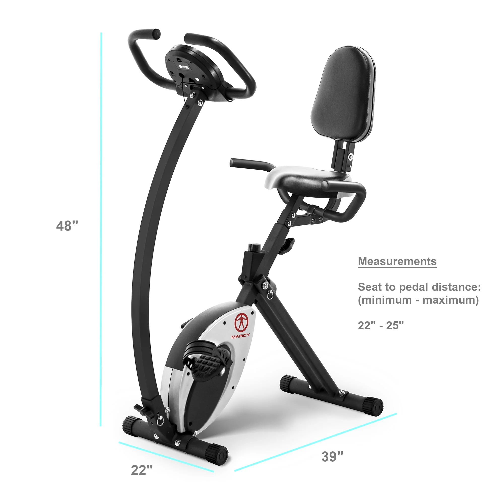 Marcy Foldable Exercise Bike With High Back Seat NS-653