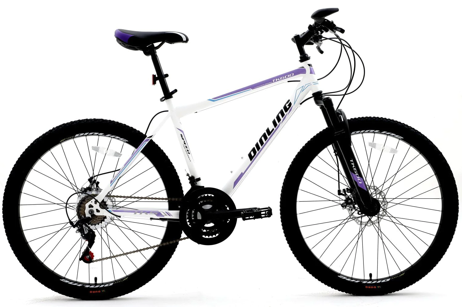 YAPENG 21 Speed 26 Inch Mountain Bicycles for Women Men, Adult Mountain Bike with Dual Disc Brakes, White Purple