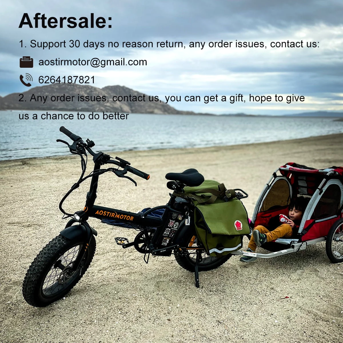 Aostirmotor Folding Electric Bike 20 inch Fat Tire , with 500W Motor, 36V 13AH Removable Lithium Battery,Ebikes for Adults（Black）