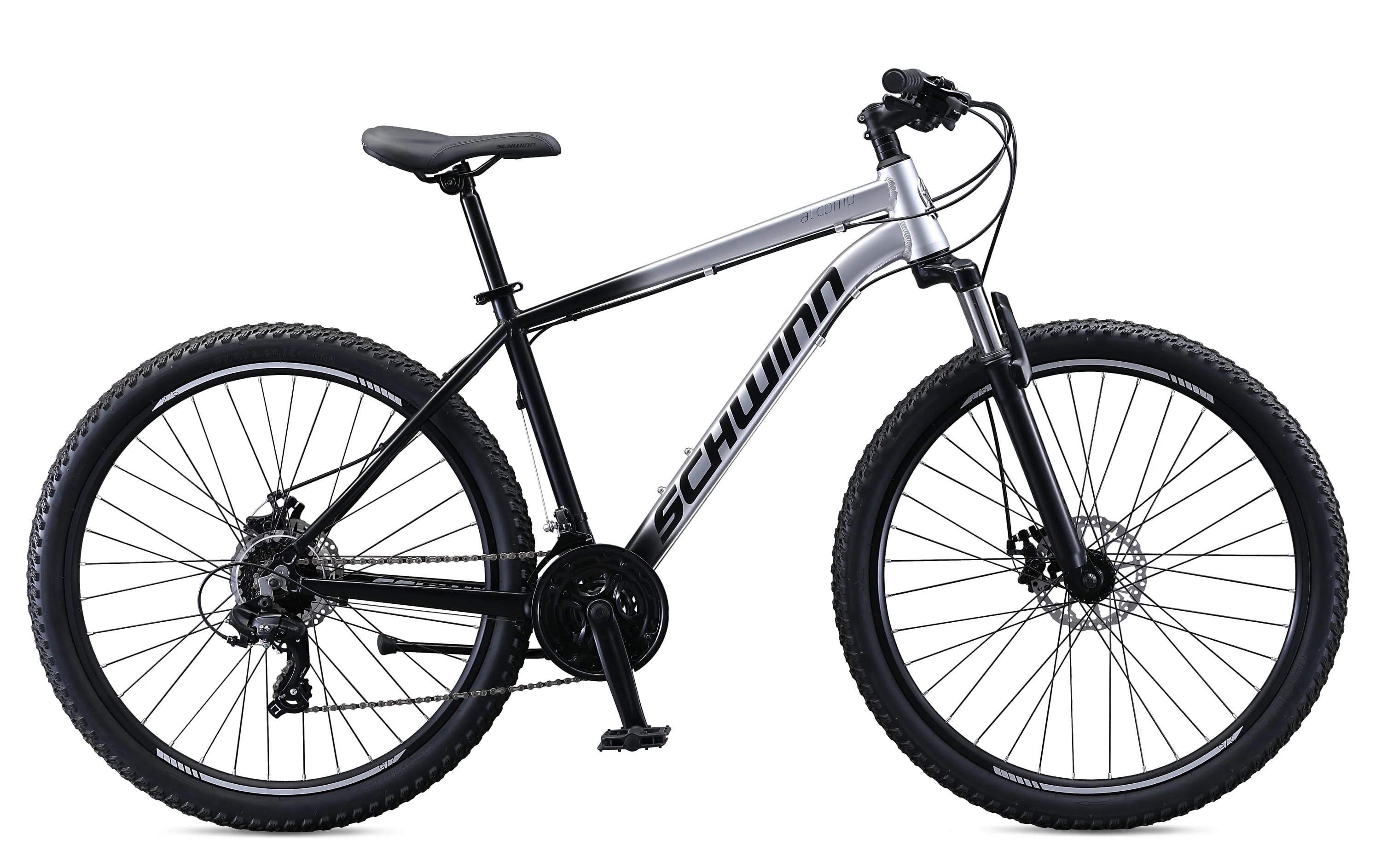 Schwinn AL Comp 27.5 inch Men's Mountain Bike, 21 Speed Adult Bicycle, Grey