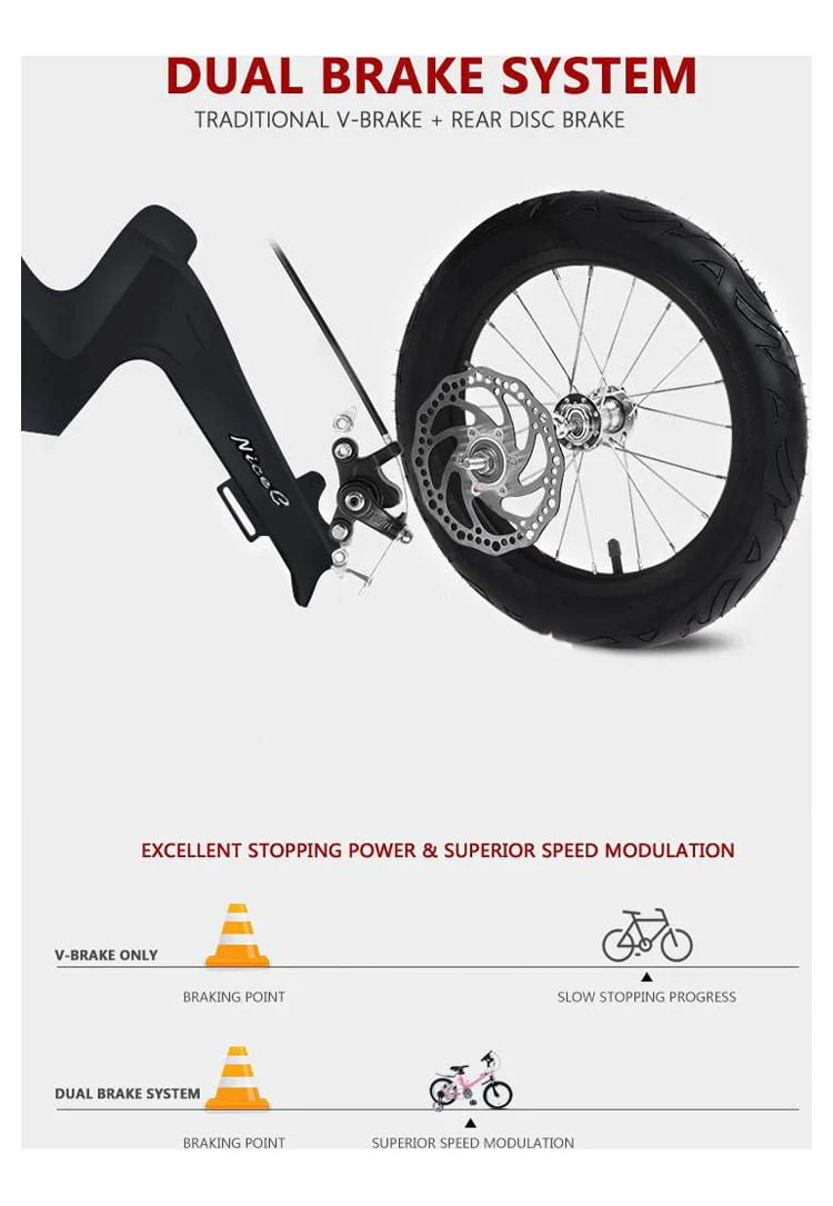 NiceC 16 In. BMX Kids Bike, Black