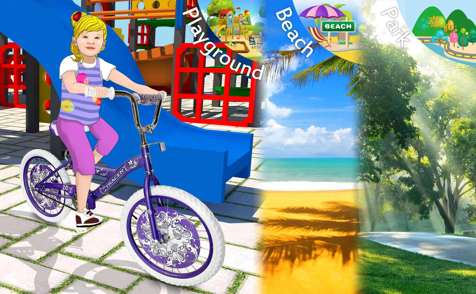 TRACER Daisy BMX 20 Inch Kids Bike, Boy and Girls Age 5 to 9, Purple