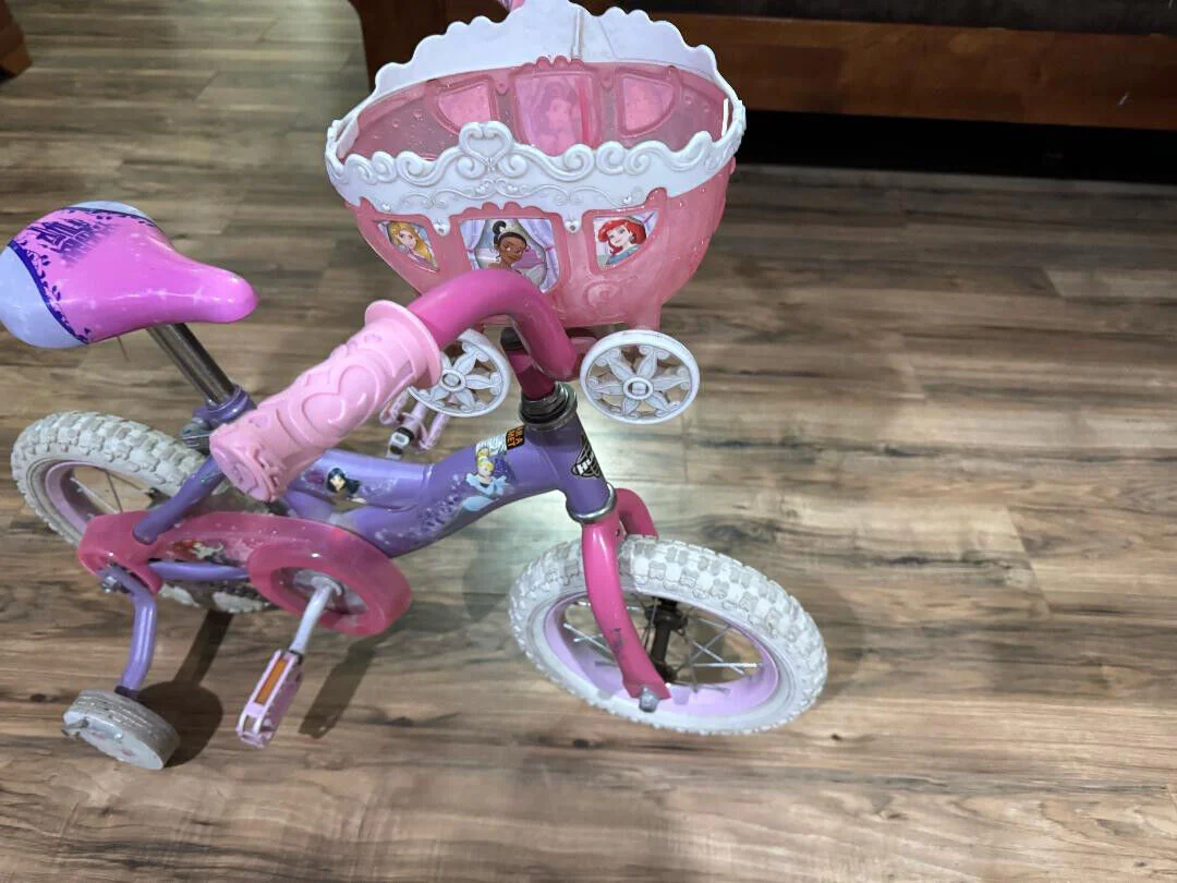 Huffy Disney Princess Kids Bike - 12 inch - Quick Connect Assembly - Pink BUILT