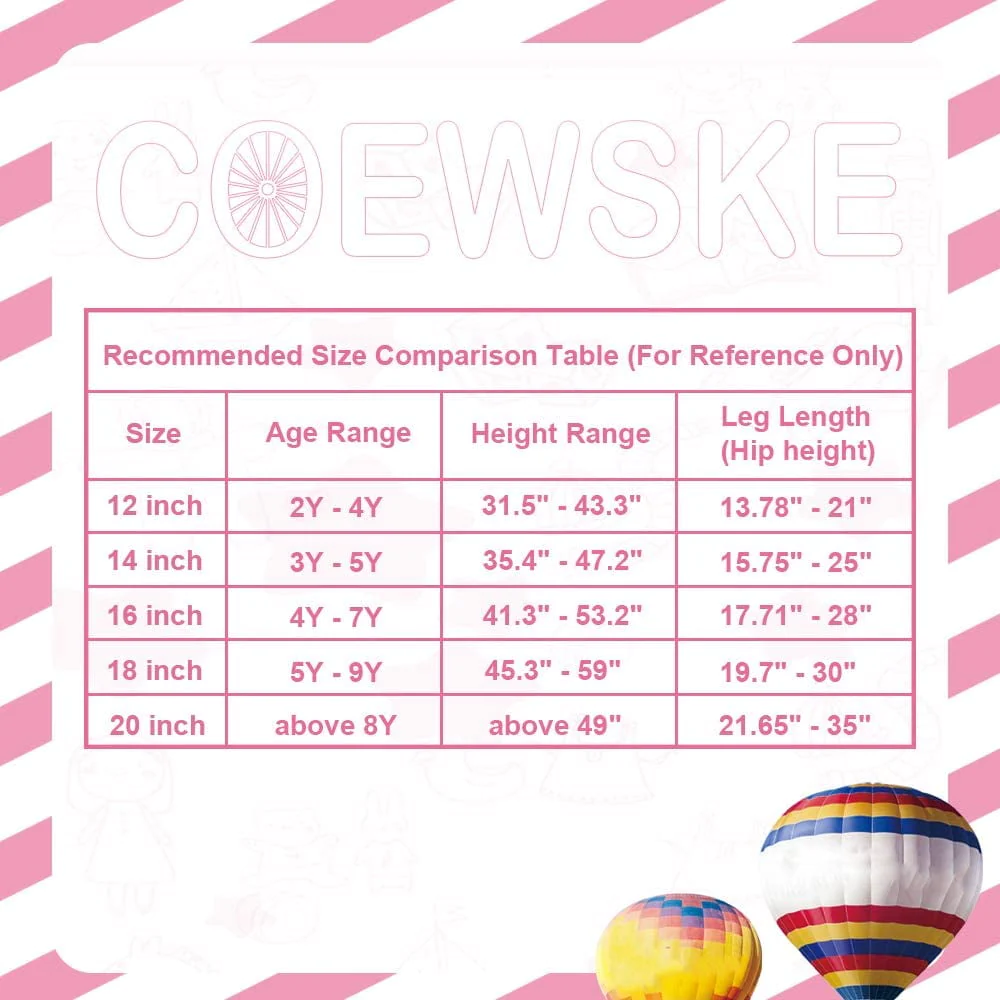 Coewske Princess Kids Bike 14 inch Boys Girls Bicycle with Training Wheels, Pink