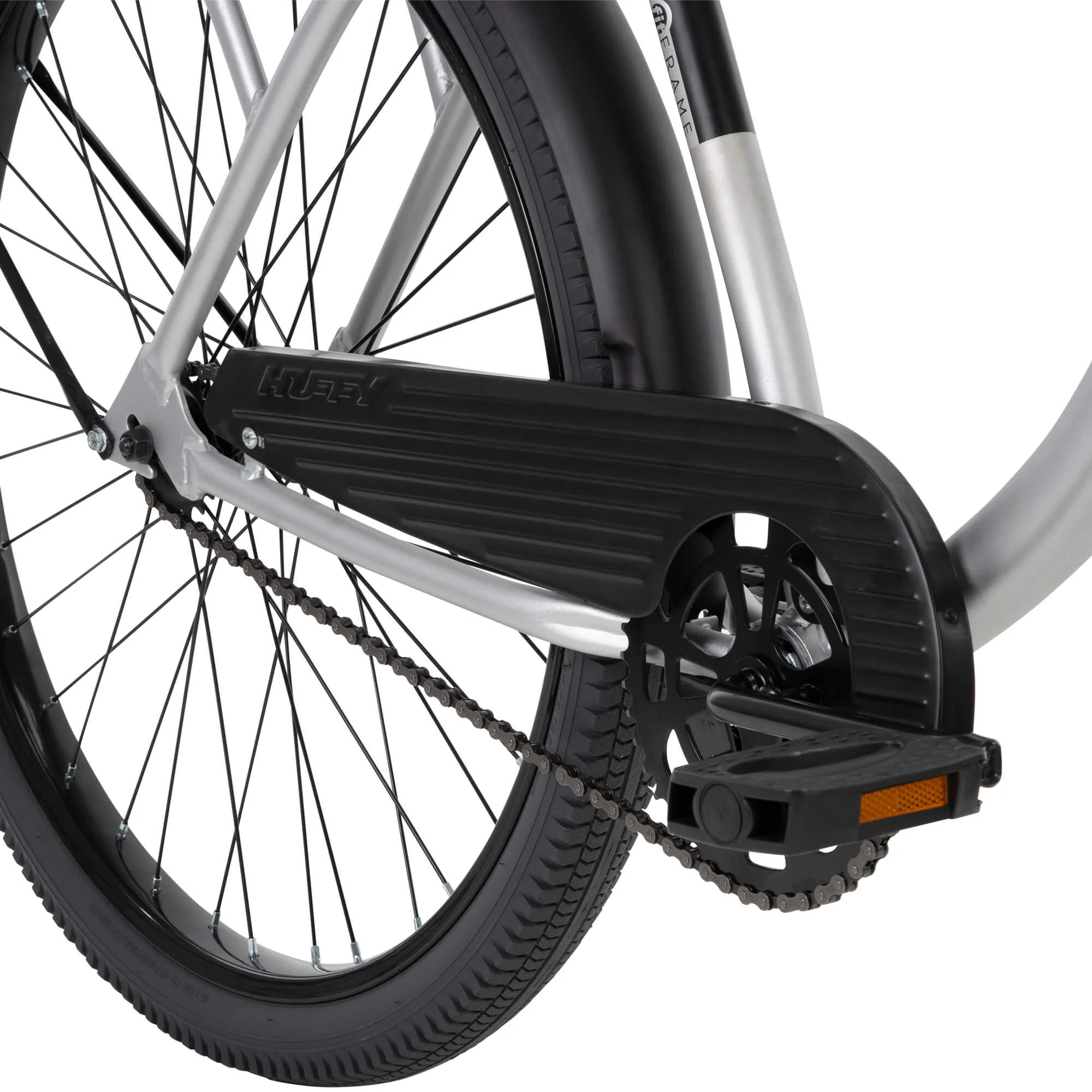 26 In. Nel Lusso Men’s Beach Cruiser Bike, Silver