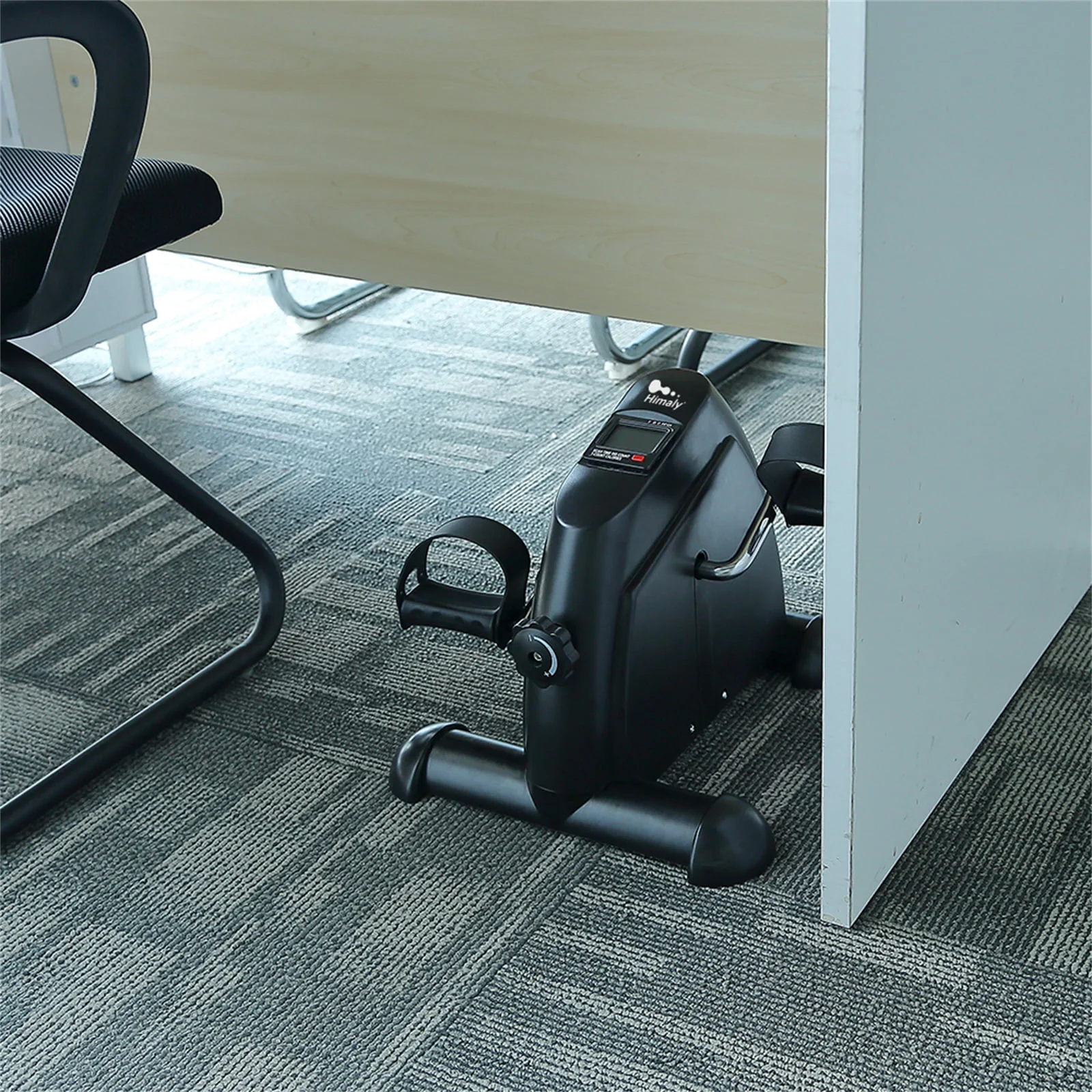 Himaly Mini Exercise Bike, Under Desk Bike Pedal Exerciser with LCD Screen Displays, 240 lbs Black Exercise Peddler