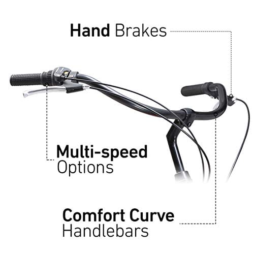 sixthreezero Around the Block Men's 7-Speed Beach Cruiser Bicycle, 26 In. Wheels, Matte Gray