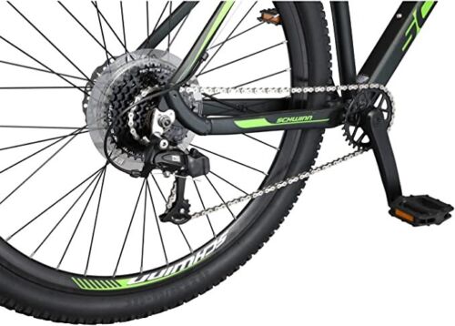 29 inch Schwinn Boundary Mountain Bike, Front Suspension, 7-Speed, Black/ Green