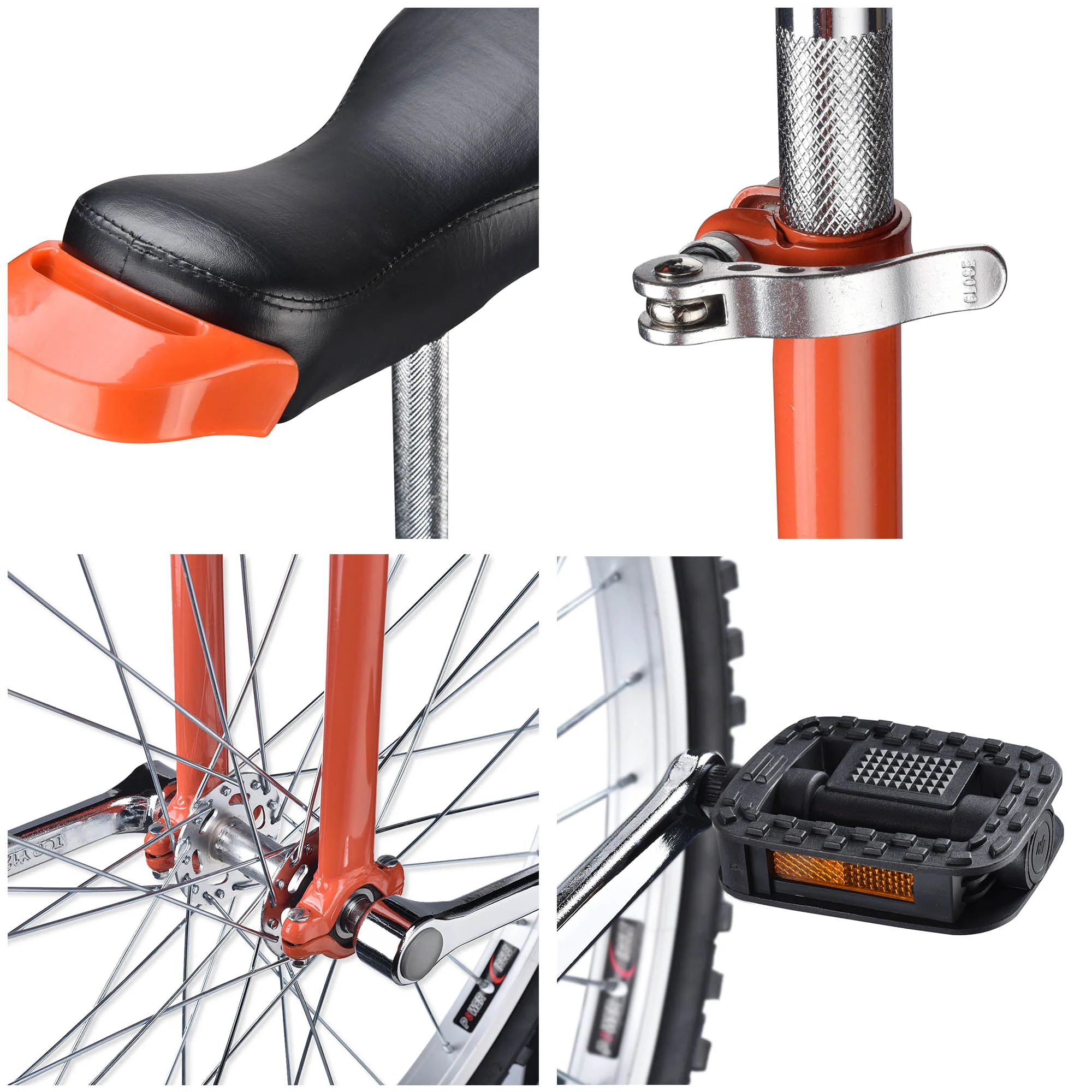 Yescom 18 In Wheel Outdoor Unicycle Skid-proof Tire Fitness Bicycle Balance Training for Adults Teenagers Kids, Orange