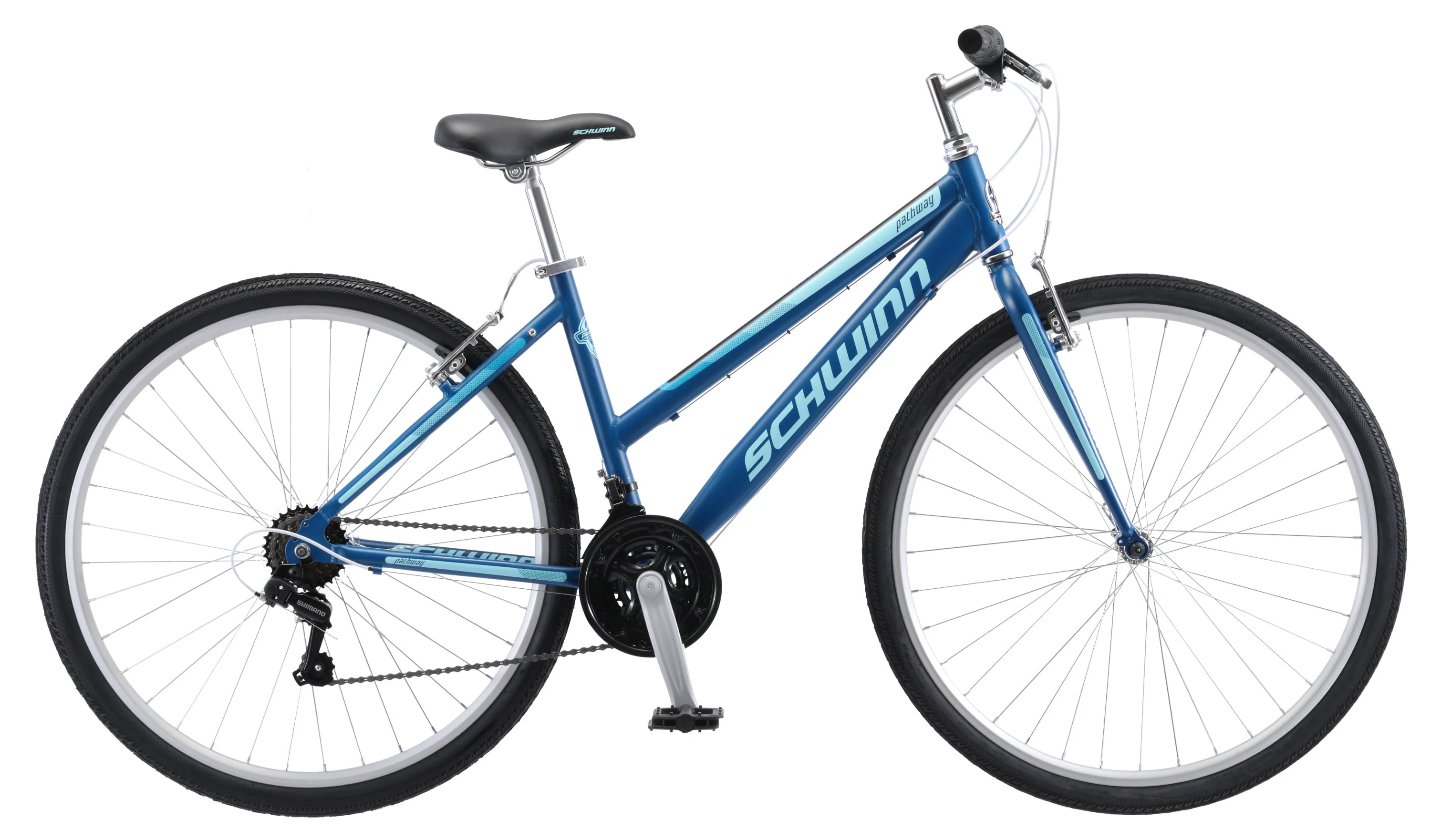 Pathway Multi-Use Bike, 700c wheels, 18 speeds, womens frame, blue, 28 inch wheel size, hybrid