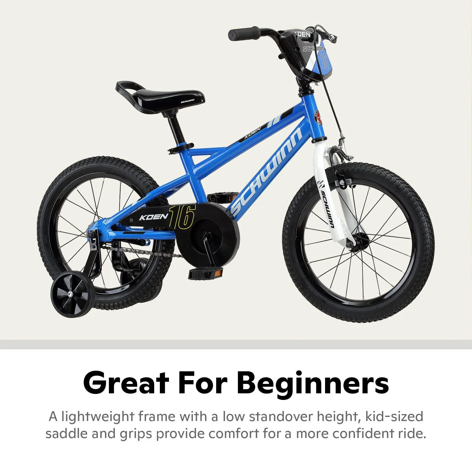 schwinn koen &a; elm toddler and kids bike, for girls and boys, 12-inch wheels, bmx style, with saddle handle, training wheels