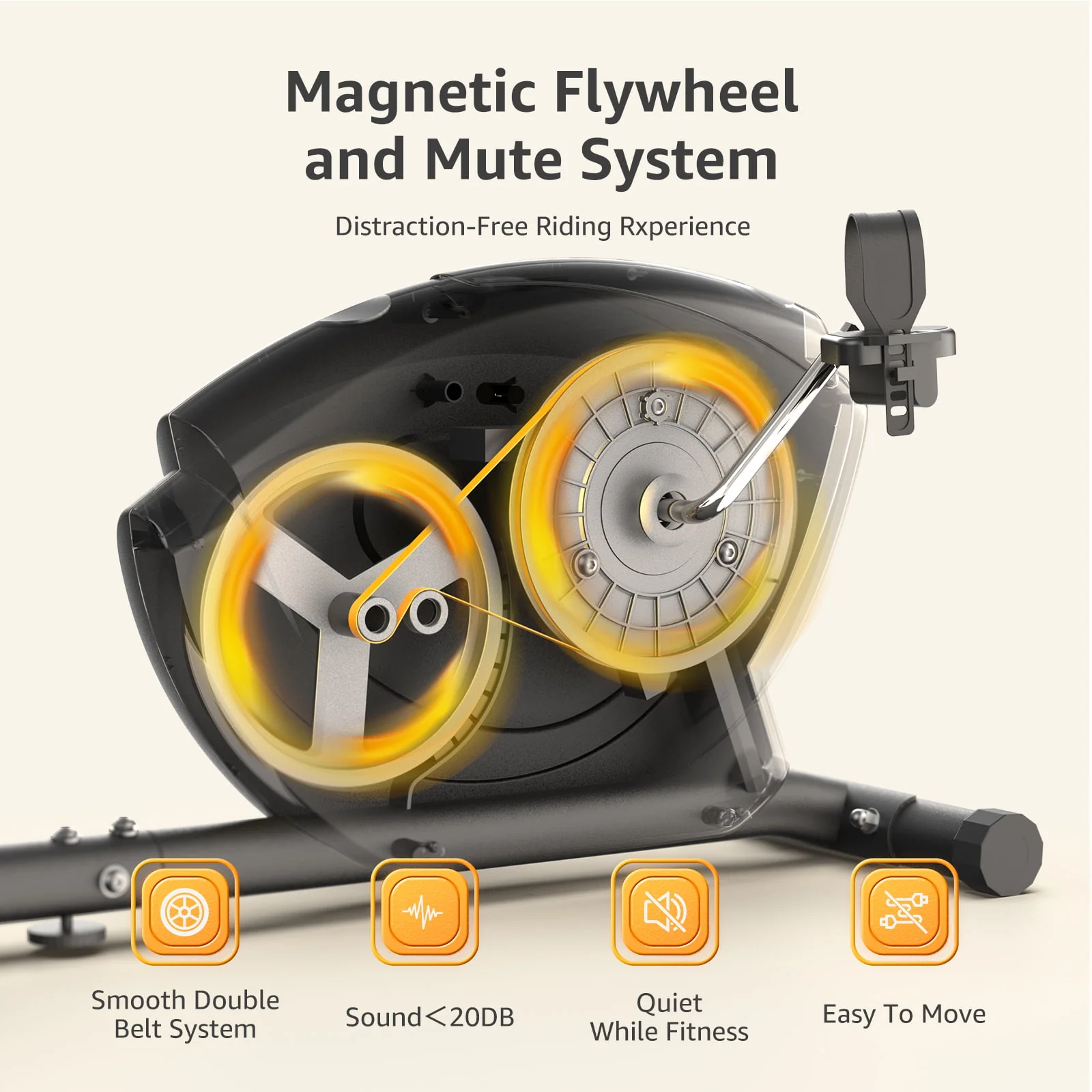 UPGO Quiet Recumbent Exercise Bikes Sit Down Stationary Bicycle Magnetic 8 Adjustable Resistance Indoor Cycling Bike for Adults Seniors with 300LB Capacity and Fit Height from 4'9 to 6'5
