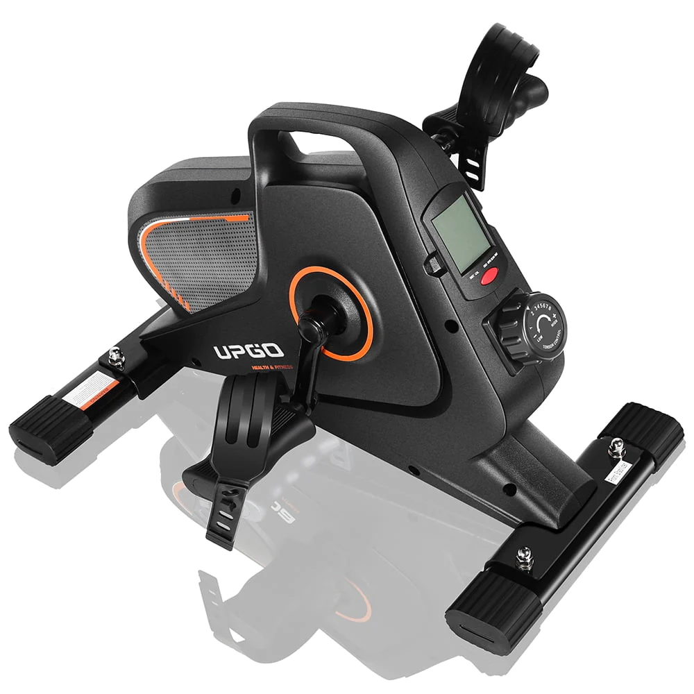 UPGO Magnetic Under Desk Bike Pedal Exerciser - Portable Mini Trainer Bikes Desk Cycle, Leg Exerciser for Physical Therapy & Desk Exercise with LCD Display and 350lbs Capacity