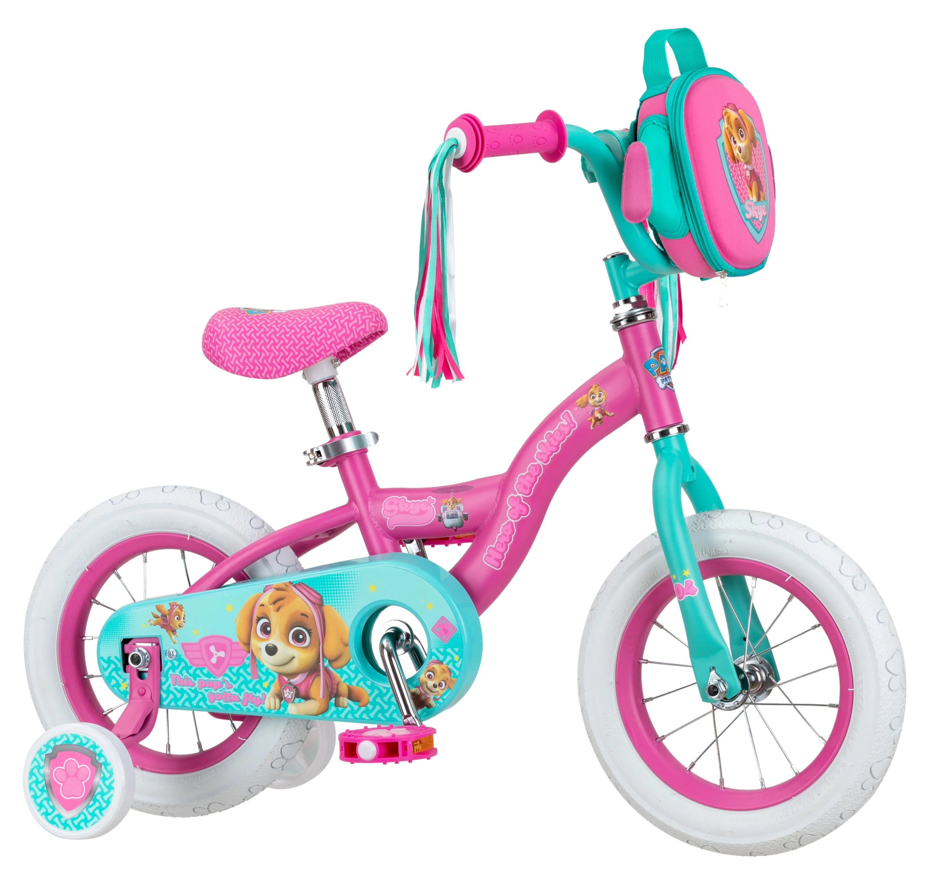 12in. Paw Patrol Skye Girls Kids Bike, Ages 2 to 4, Pink