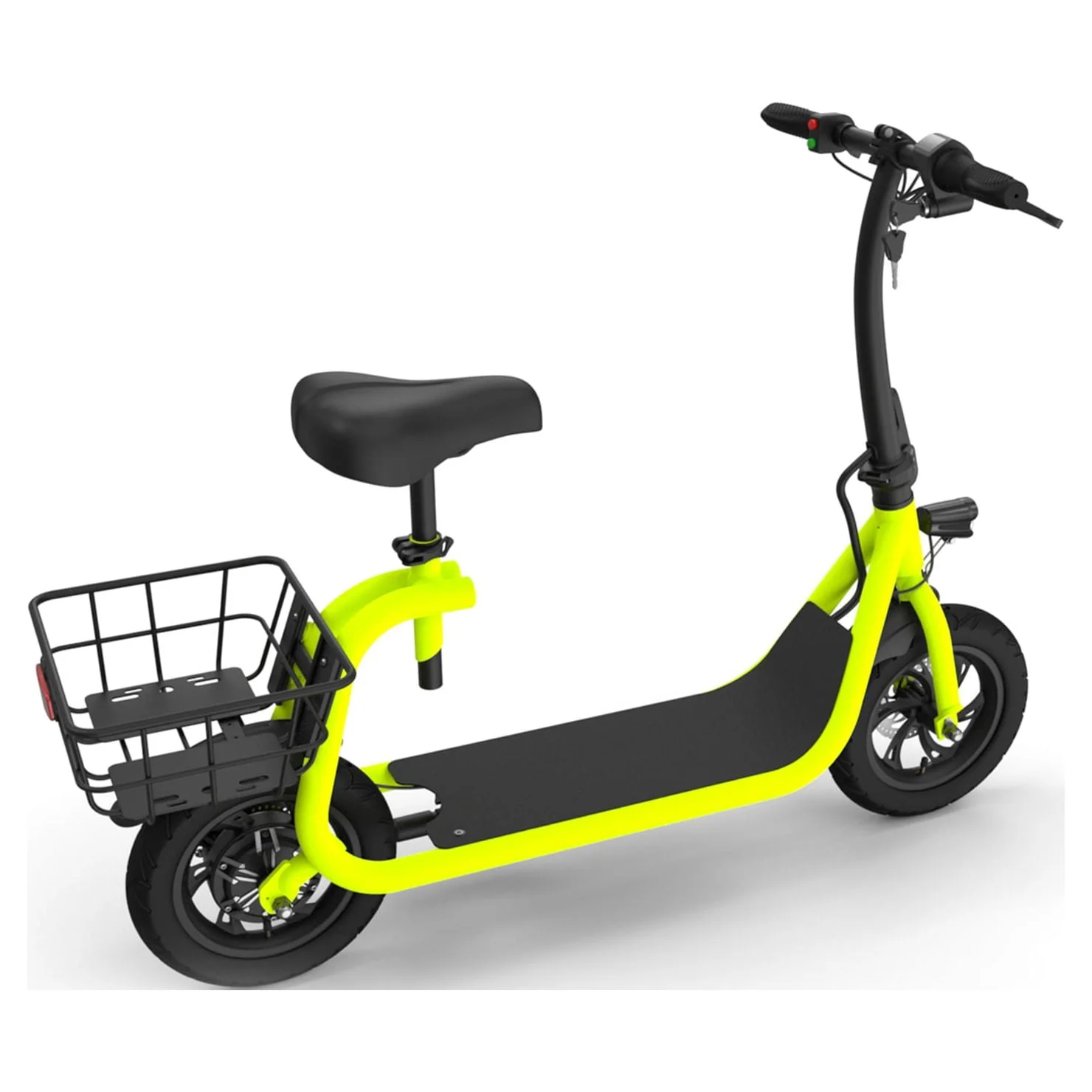 GlareWheel EB-NTEC1 Commuting Electric Bike and Scooter, Neon Green