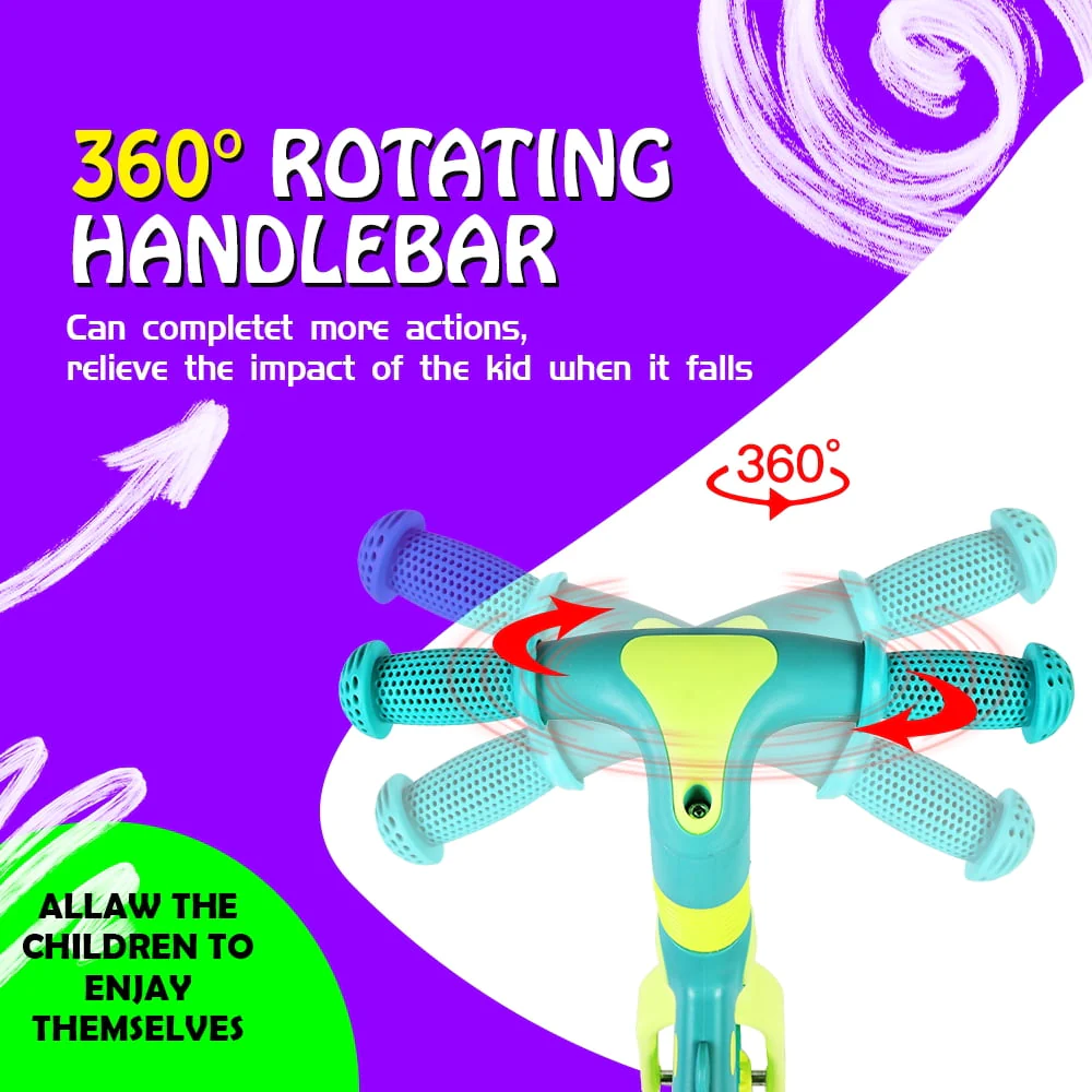 Hoverheart Dinosaur Balance Bike, No Pedal Kids Toys Baby Balance Bike Child Push Along Walking Bike (Blue)