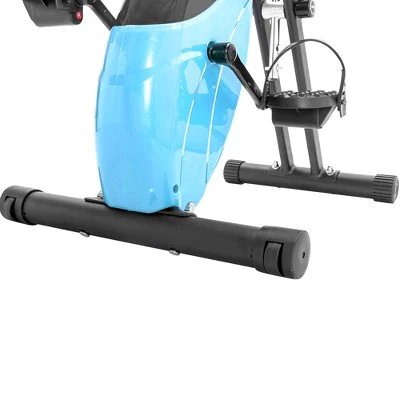Folding Exercise Bike with 10-Level Adjustable Resistance, Arm Bands and Backrest-ModernLuxe