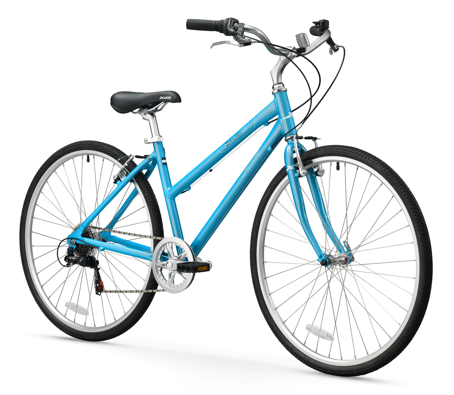 XDS Explorer CT 7sp Women's 700C, Step-Through Hybrid City Commuter Bike, Blue