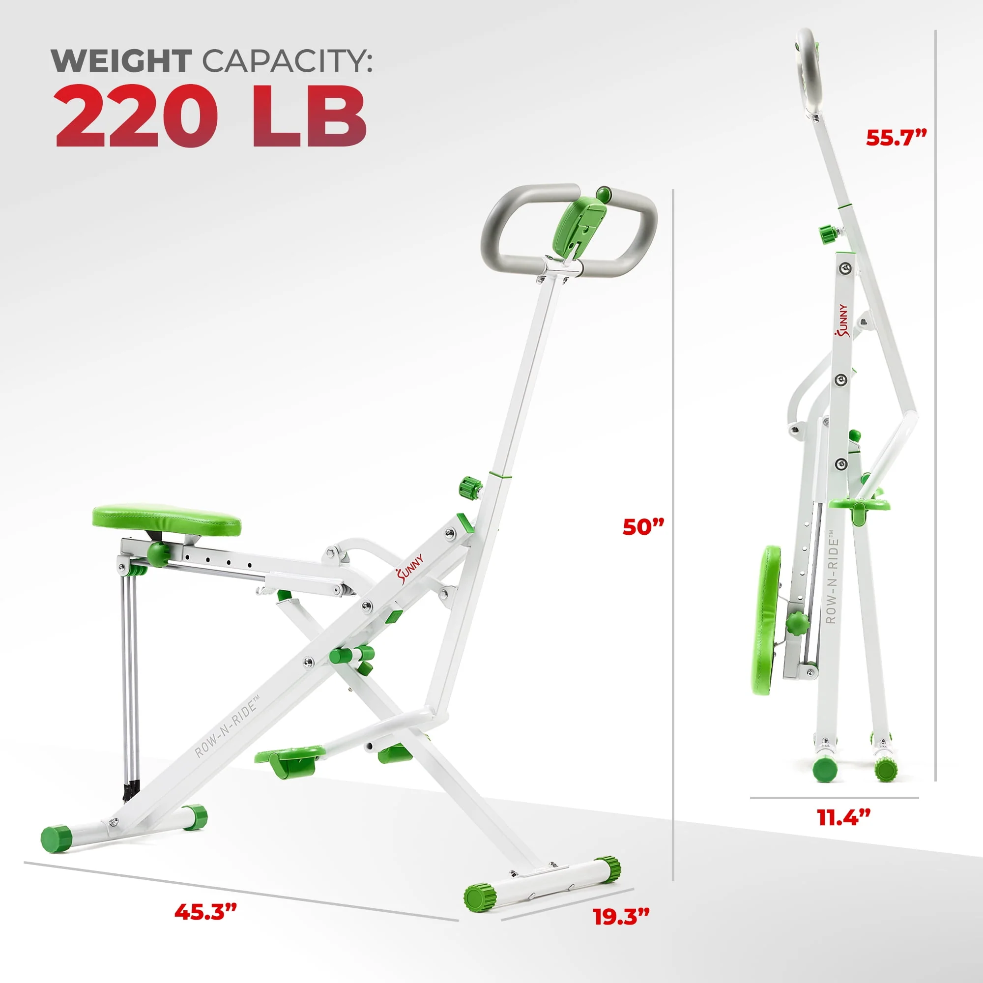 Sunny Health & Fitness Upright Row-N-Ride® Exerciser in Green - No. 077G