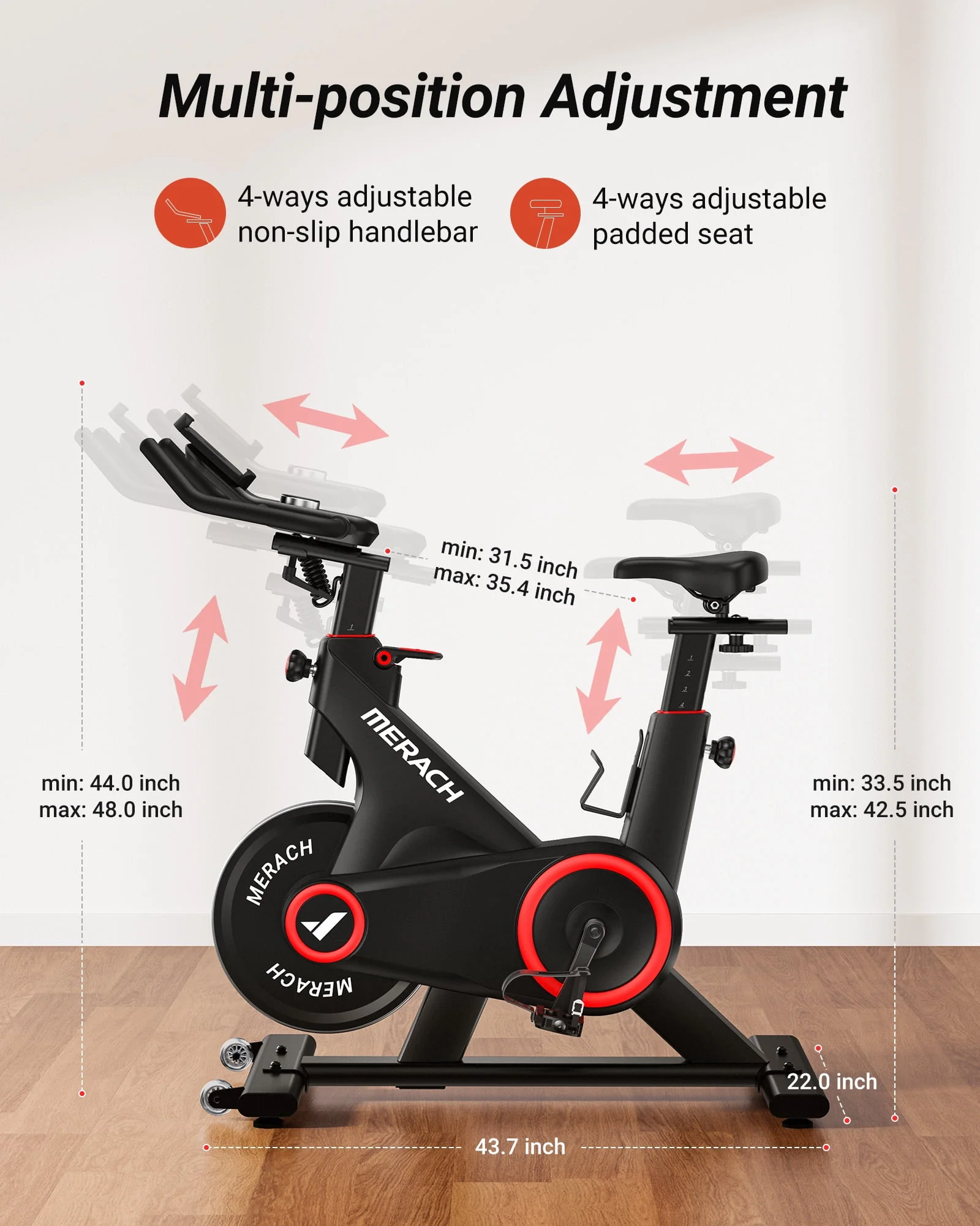 MERACH Exercise Bike Auto Magnetic 16 levels Resistance Indoor Cycling Pro Bike S09 for Home