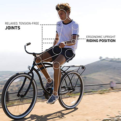 sixthreezero Around the Block Men's 7-Speed Beach Cruiser Bicycle, 26 In. Wheels, Matte Gray